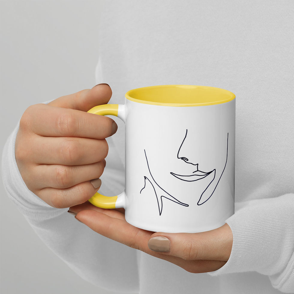 Thumbnail: Celebrating Cleft Double-Sided Ceramic Mug with Colour Inside