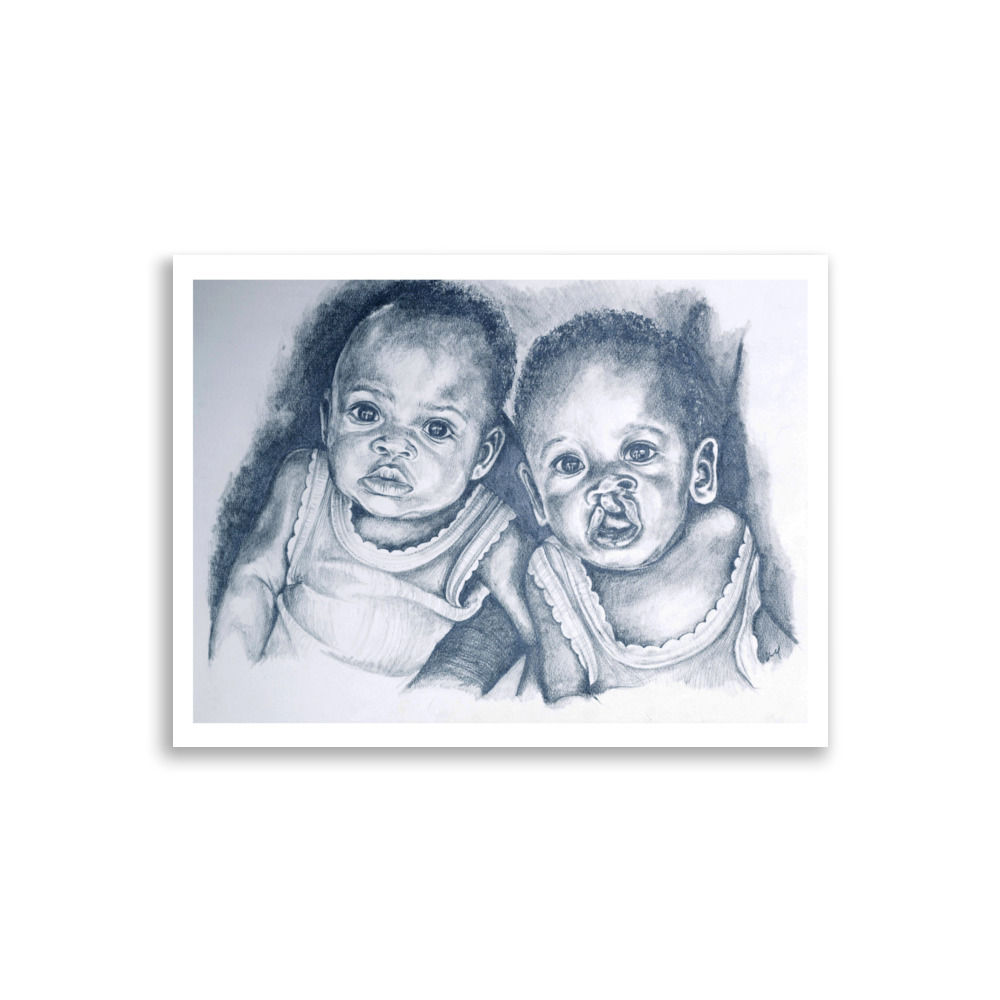 Smile Train Portrait Poster: Mukendi & Twin – Museum-Quality Art Print