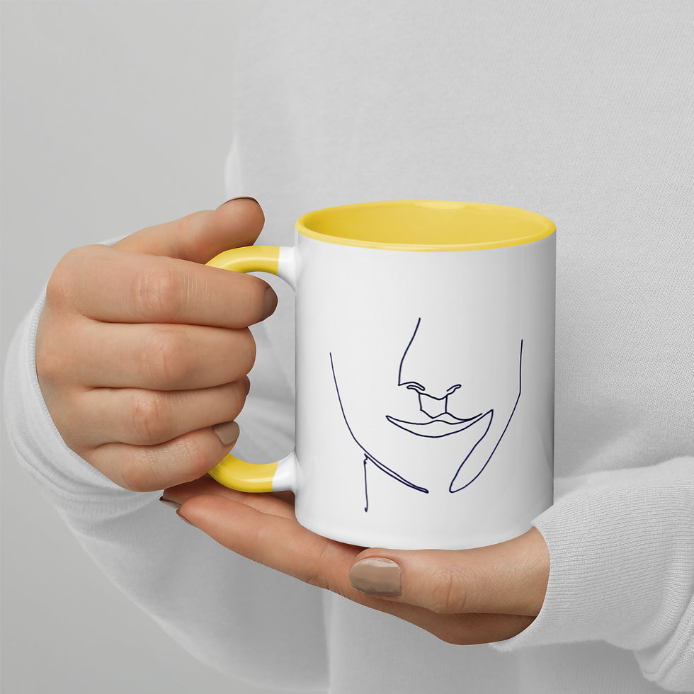 Thumbnail: Bilateral Beauty Double-Sided Ceramic Mug with Colour Inside