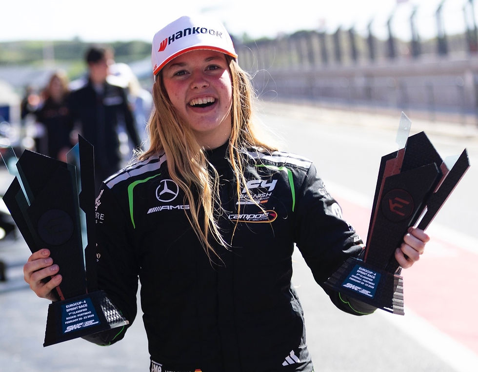 Luna Fluxá claims podium, rookie win on car racing debut