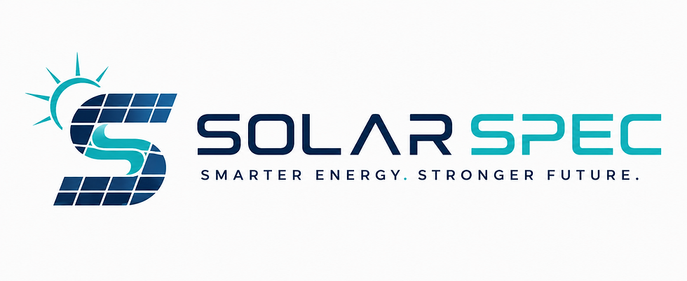 Solar Spec logo: Smarter Energy. Stronger Future.