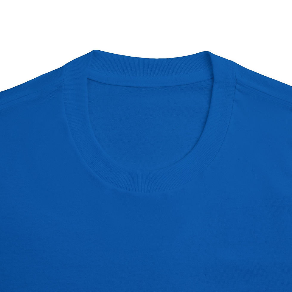 Close-up neckline view of royal blue Running Out Unisex T-Shirt