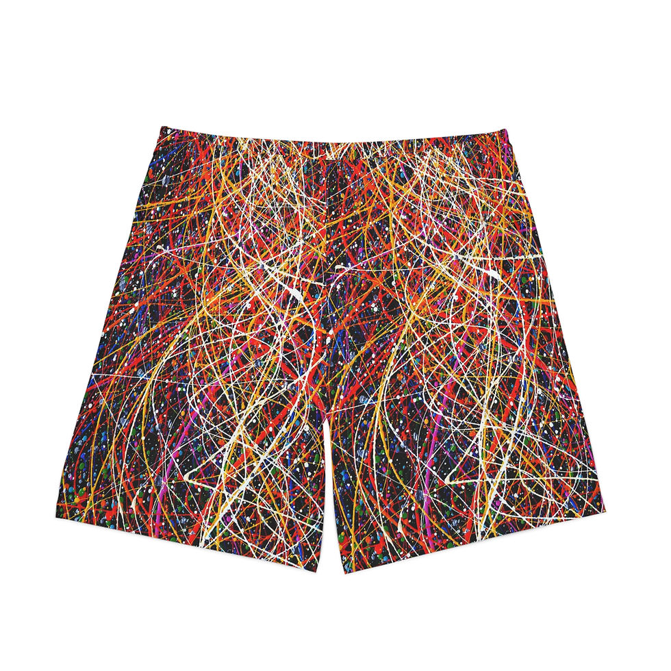 Neon Chaos Men's Beach Shorts