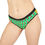 Thumbnail: Model wearing Chuck Schumer underwear featuring green and yellow face print design with black waistband, side front view"