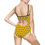 Thumbnail: Back view of Pixel Safari one-piece showing open-back cut and all-over pixel zebra print.