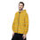 Thumbnail: Man modeling Babes Windbreaker Jacket angled front view with retro 80s couple design.