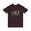 Thumbnail: Dark brown t-shirt with human evolution graphic showing ape to robot transition