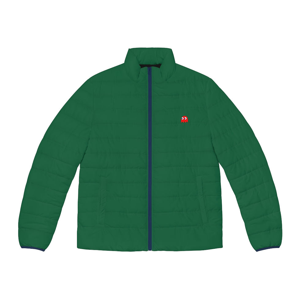 Blinky Men’s Green Puffer Jacket Lightweight Winter Coat front view