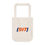 Thumbnail: A canvas tote bag with (917) printed on it in orange and blue