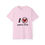 Thumbnail: Pink unisex I Hate Small Talk T Shirt flat lay