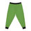 Thumbnail: Flat lay back view of green joggers with solid green legs and black ribbed cuffs