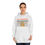 Thumbnail: Female model wearing white It’s Showtime Hoodie with artwork on front.