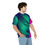 Thumbnail: Male model side pose in Acid Dream Unisex T-shirt showcasing abstract neon dream design