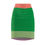 Thumbnail: Front view of skirt with coral waistband, emerald green body, and olive green hem