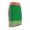 Thumbnail: Side angle of color block pencil skirt with green and olive blocks and coral waistband