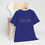 Thumbnail: Royal blue Supertramp t-shirt on hanger and chair, featuring multicolor band logo.