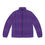 Thumbnail: Flat lay front view of colorful grid puffer jacket with sleeves spread