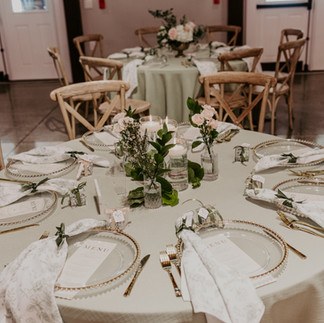 sage green tablecloth rental