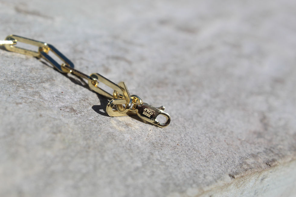 Thumbnail: Gold Bracelet, Chunky Paperclip Chain, Sterling Silver and 14k Gold Plated