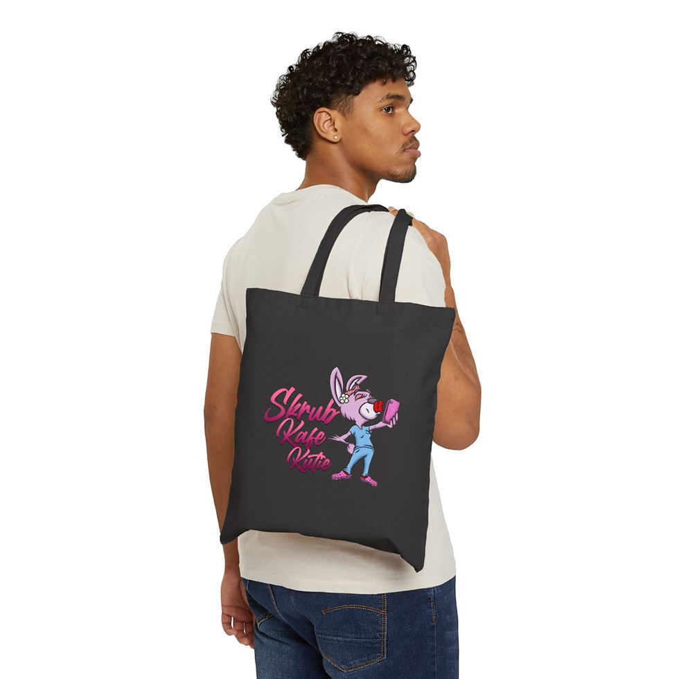 Thumbnail: The Skrub Kafe Kutie Cotton Canvas Tote Bag