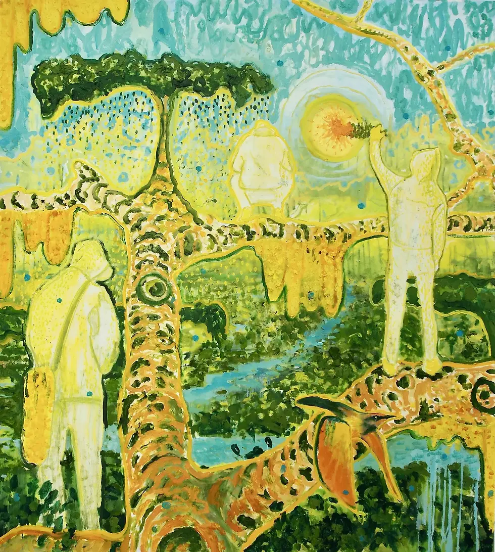 Honey Hunters I - Oil and wax on linen, 2025