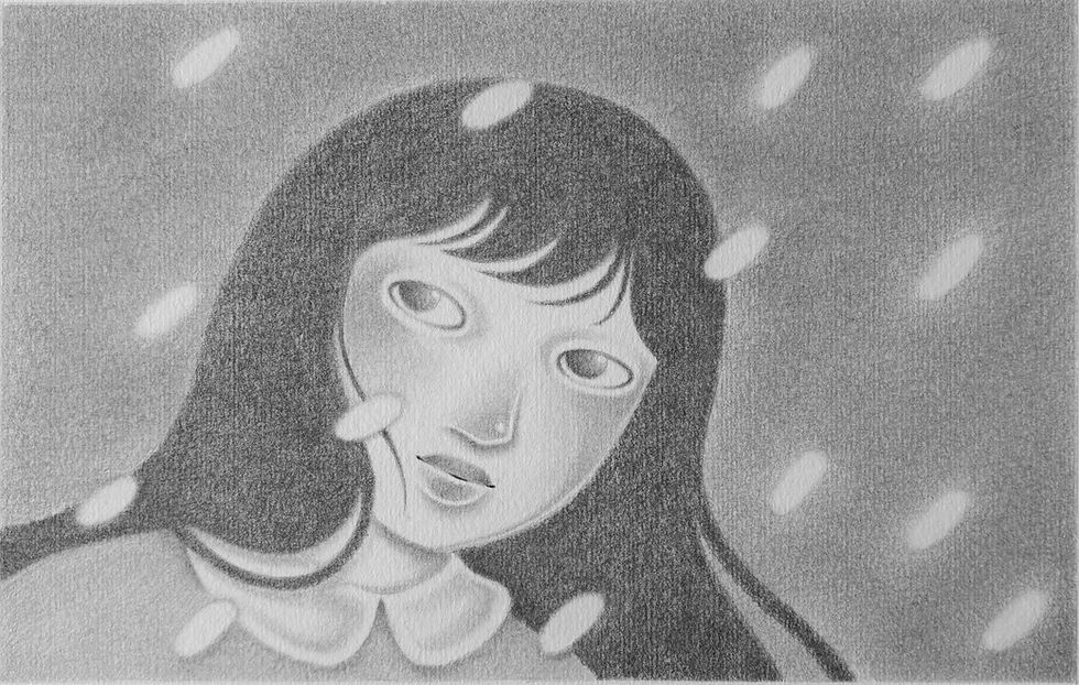 Whispers in the Silent Snow - Graphite on paper, 2025
