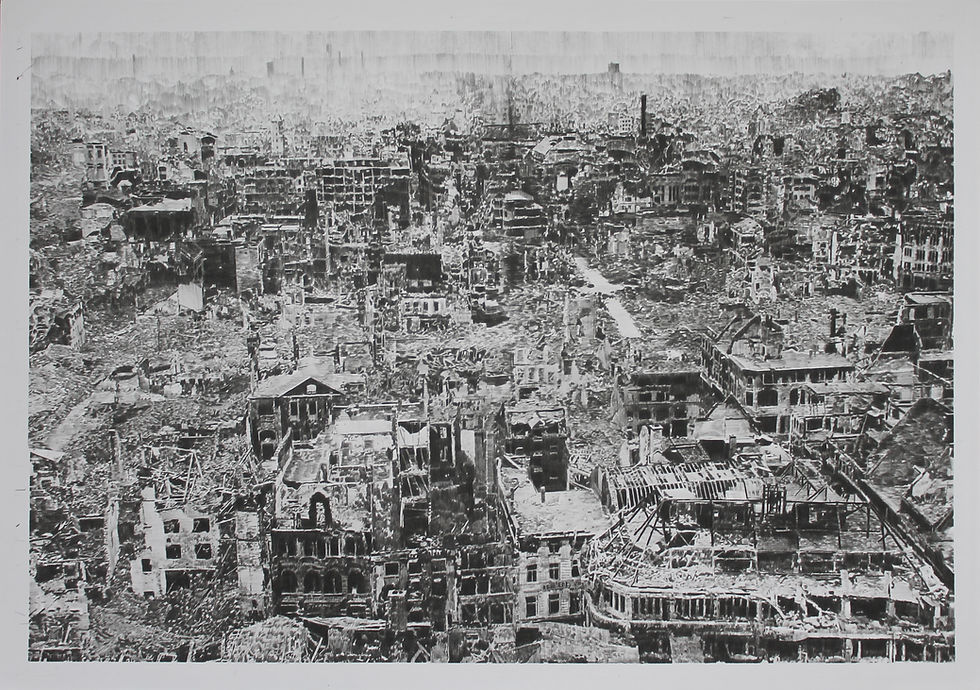Millennium, Cologne II - Carbon drawing on paper, 2013