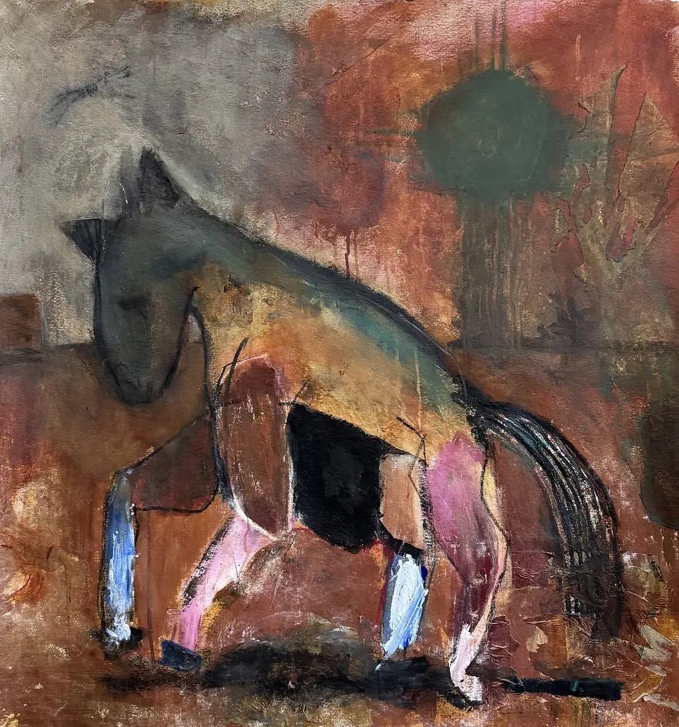 Lonely Horse - Mixed media on canvas, 2025