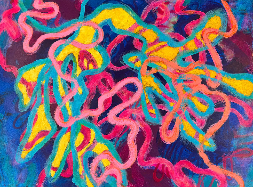 Nuahstachedpaisy - Acrylic on paper, 2025