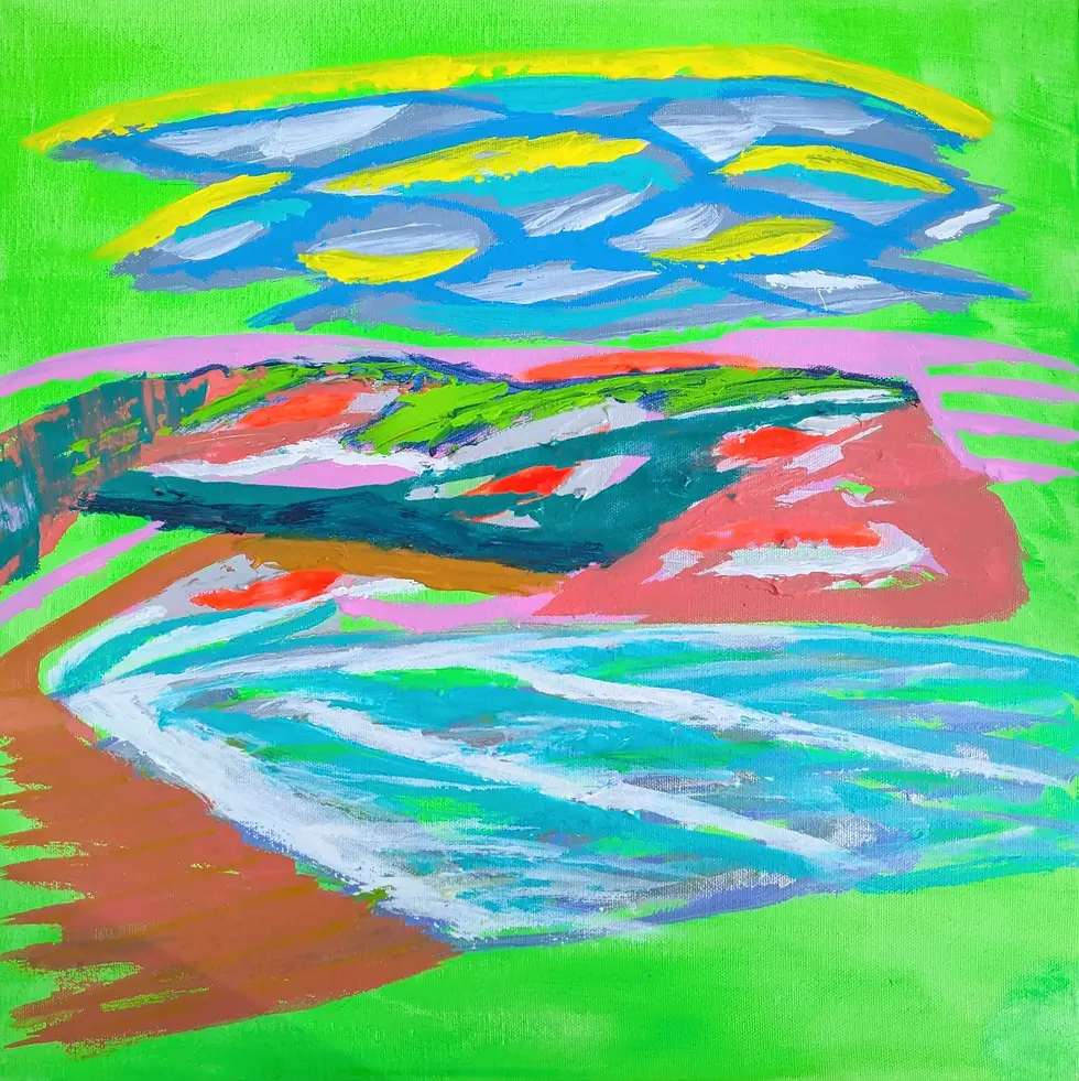 Dawlish Towards Exmouth Seascape - Painting