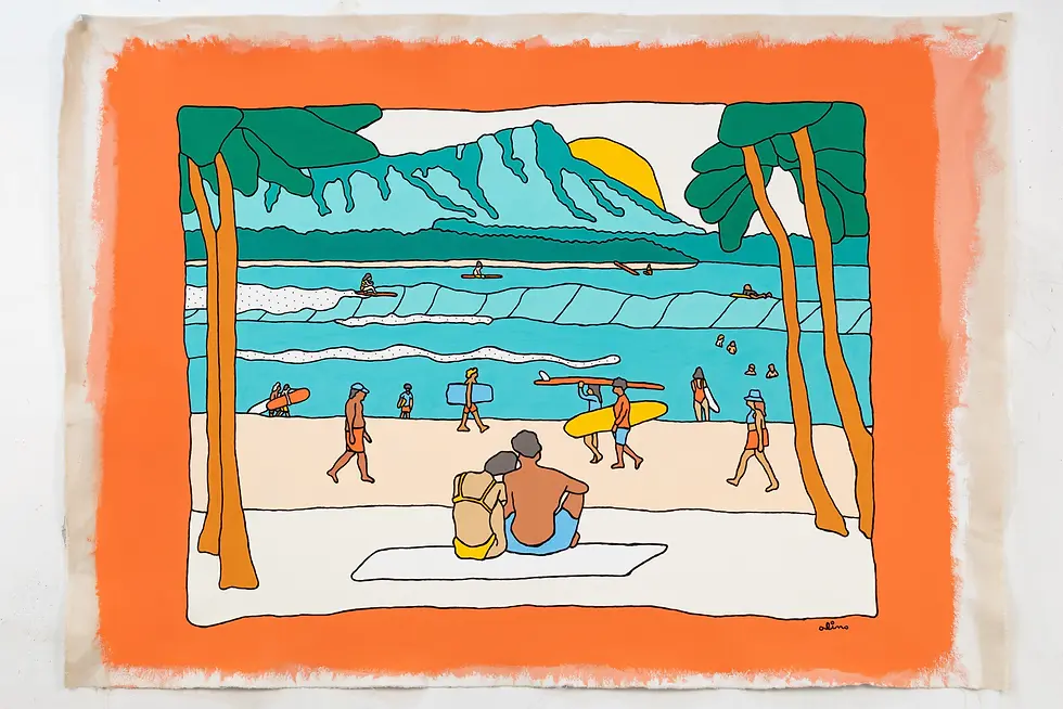 Offline Today - Acrylic gouache, 2025