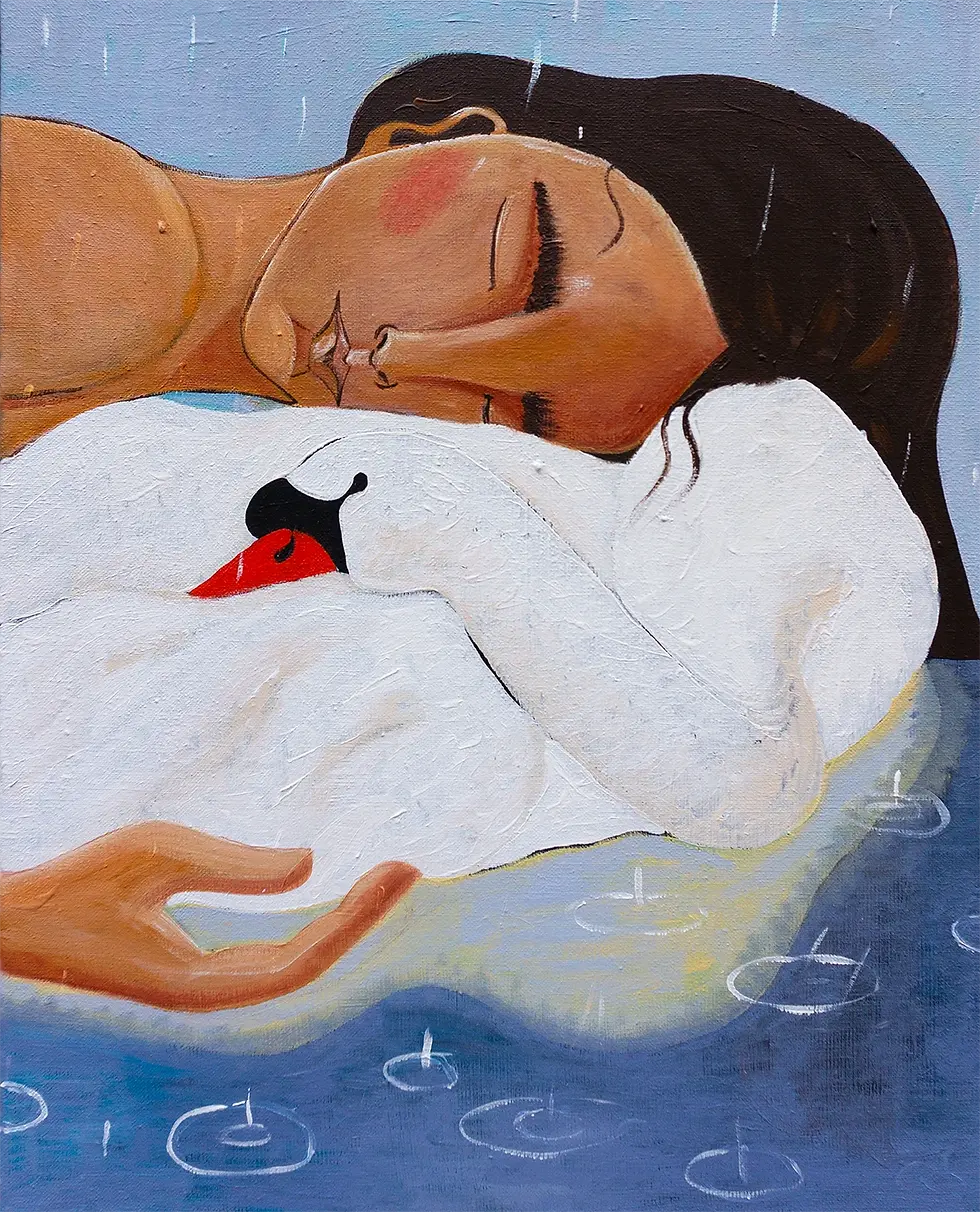 Dream State II - Acrylic, oil stick on linen, 2025