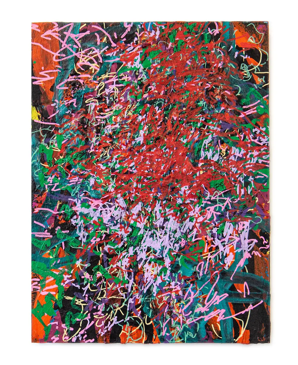 All the Words That Arrived at Once - Mixed media on wood panel, 2021