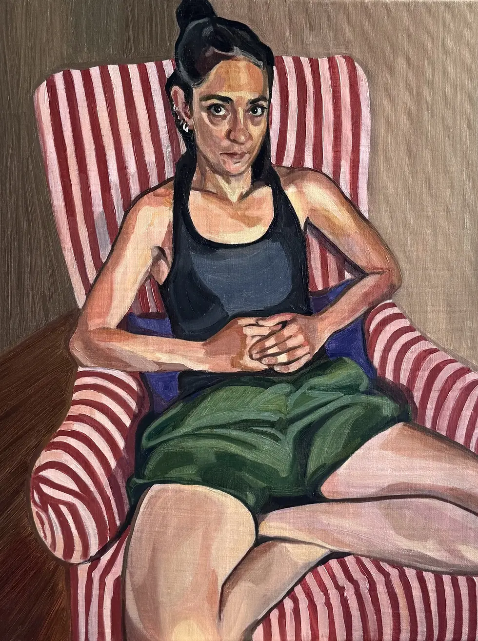 Paul in Chair - Oil on canvas, 2024