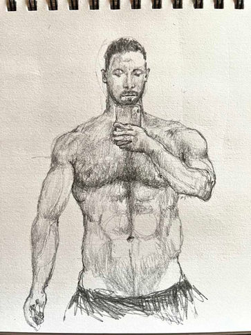 Sketch Stefan Teske Berlin Gay Selfies