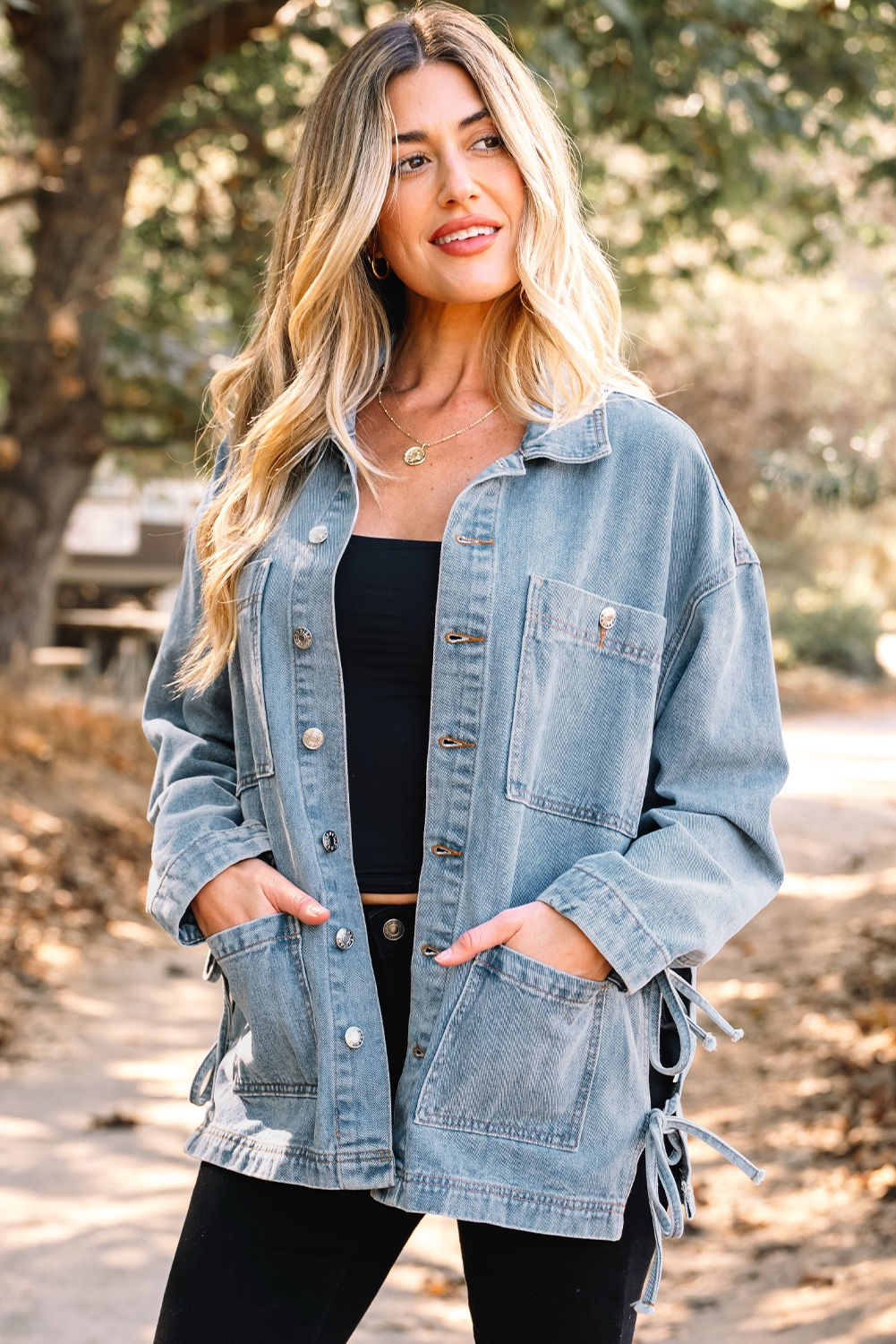Denim Side Tie Jacket