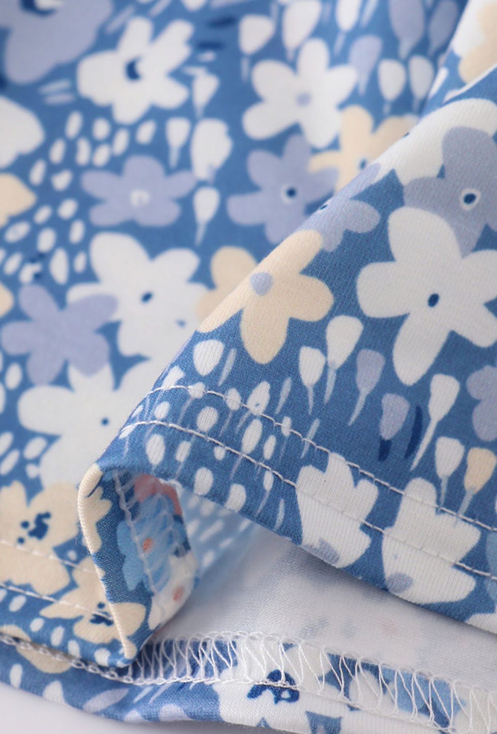 Thumbnail: Blue Delicate Floral Smocked Girl Set