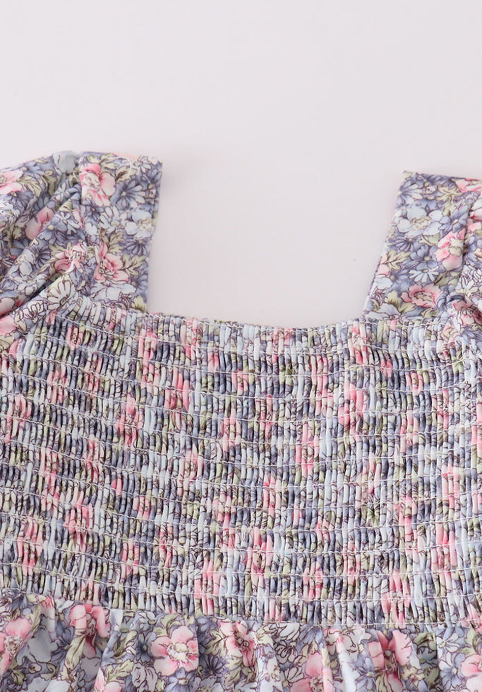 Thumbnail: Blue Floral Smocked Girl Set