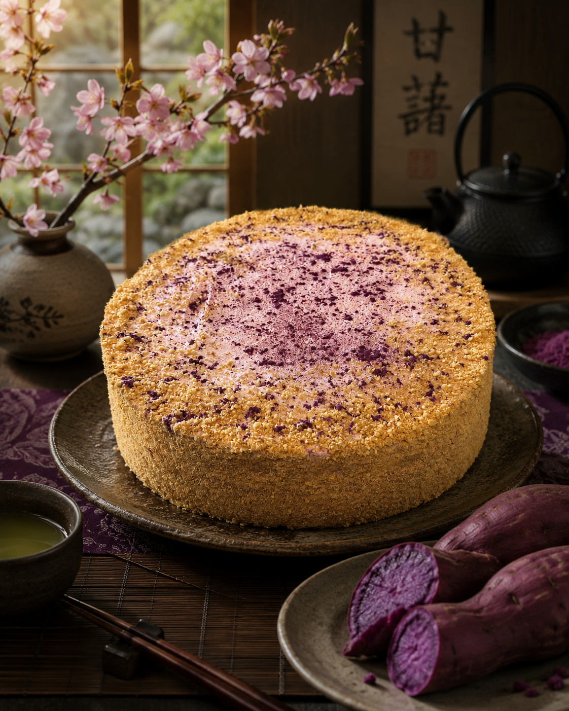 Gluten Free Ube Sweet Potato Cheesecake