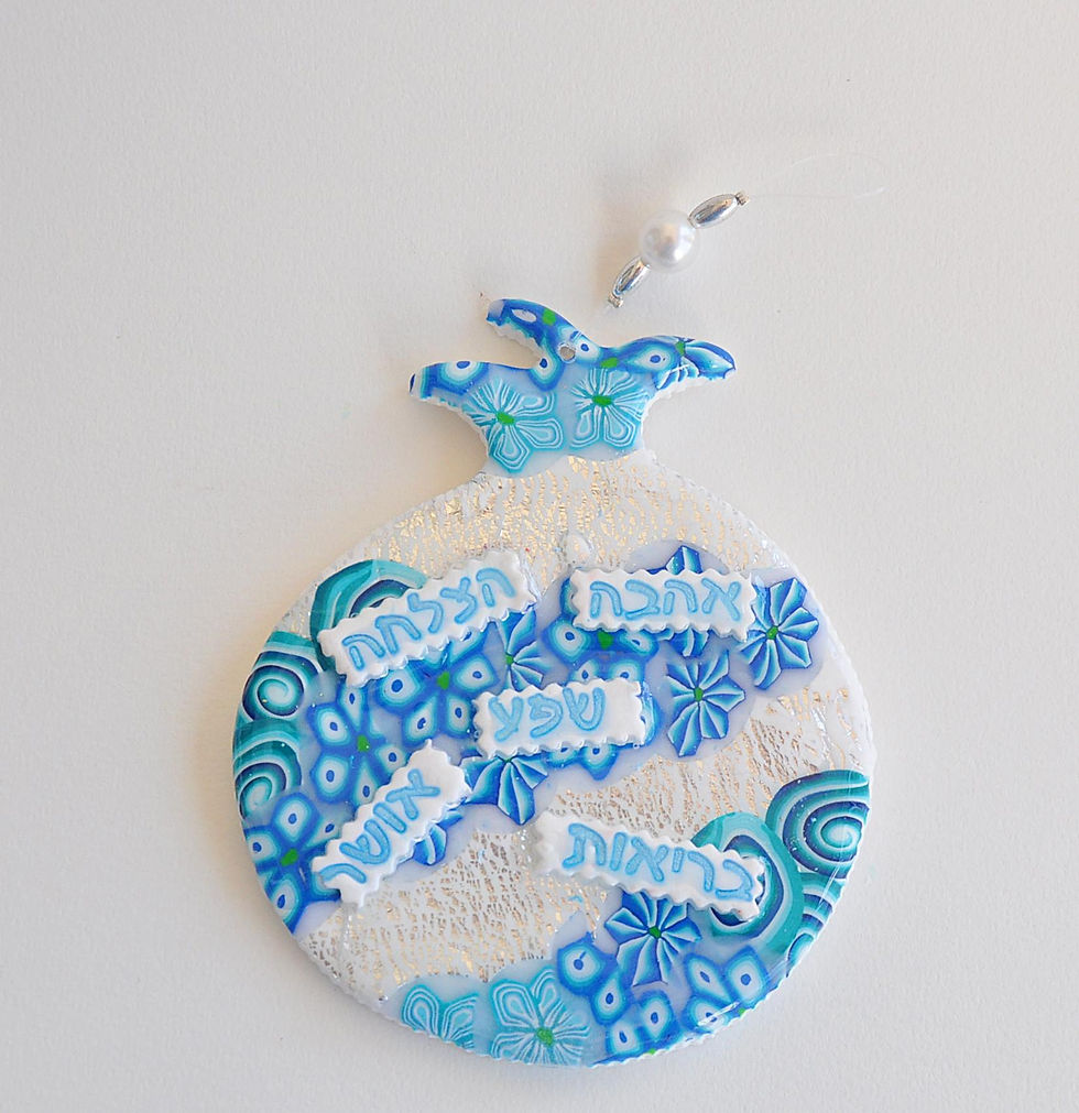 Thumbnail: מובייל רימון בגווני טורקיז ולבן עם מילים