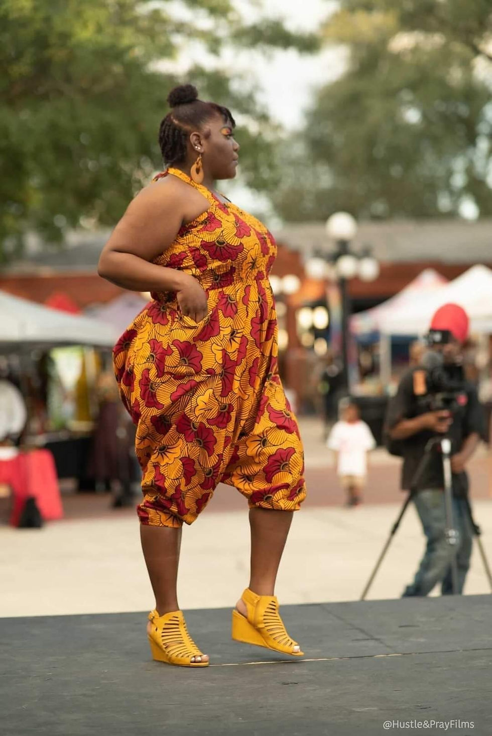 Red Ginko Flowers Romper