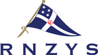RNZYS logo with blue flag, white cross, stars, and red crest