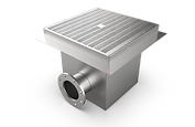 Stainless Steel 1818 Main Drain Sump with 2424 VGB Grate made by Paddock Pool Equipment