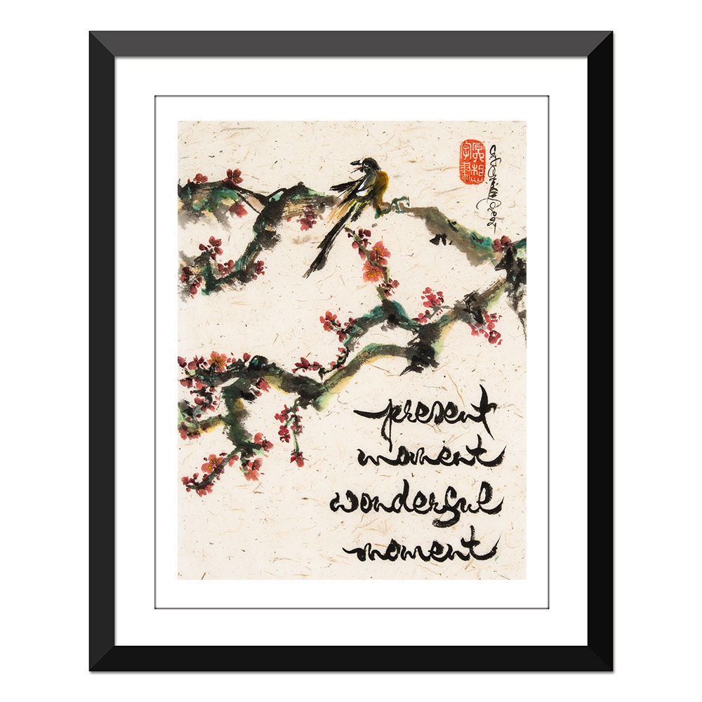 Plum Blossom and bird drawing-11x17" - change quote