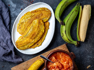 Healthy snacks on the go with crushed green plantains
