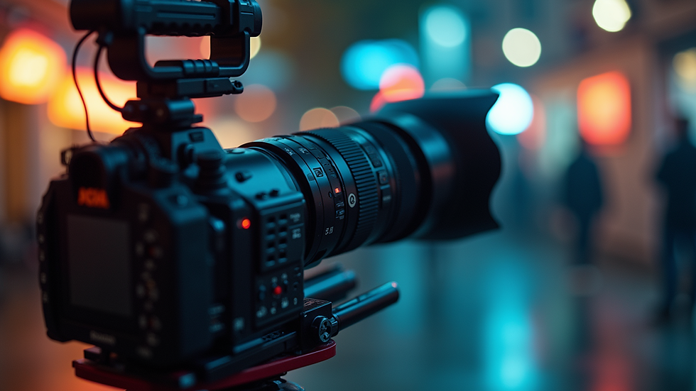 Close-up view of a 360 booth camera arm capturing a dynamic video