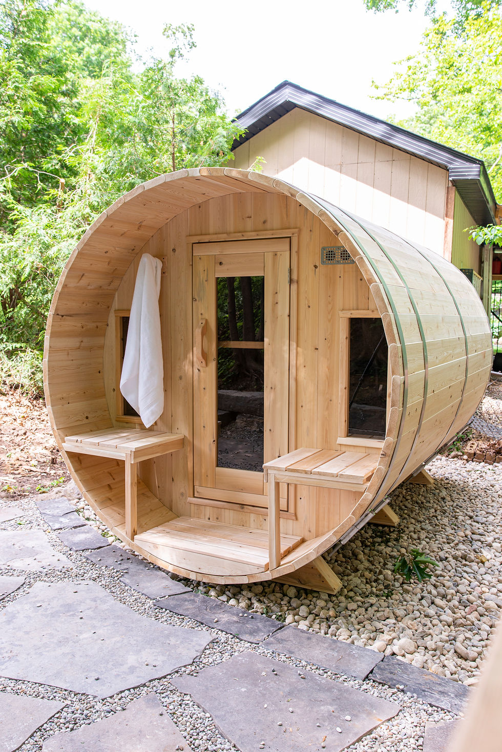 Thumbnail: Canadian Timber - Tranquility Barrel Sauna