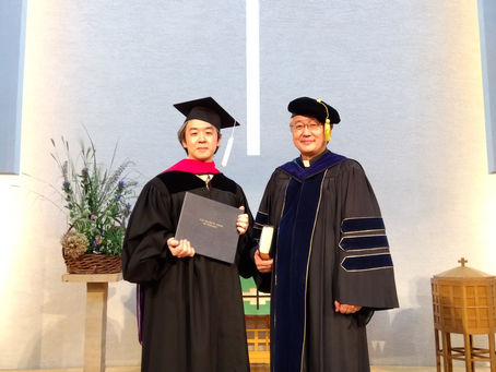 主任牧師の学位授与式(Th.M. Master of Theology 神学修士)の感謝~2022年9月12日(月)~
