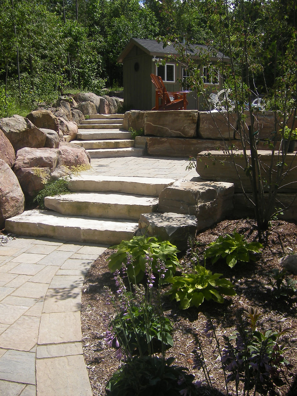 Natural Stone Slab Steps, walkway