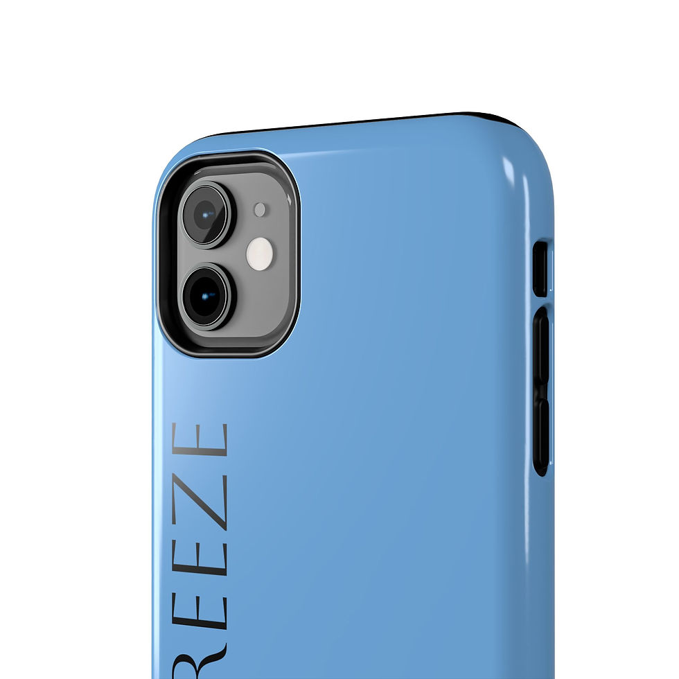 Thumbnail: Tough Phone Case — Minimal Blue Matte with Vertical "MAEFREEZE" Text